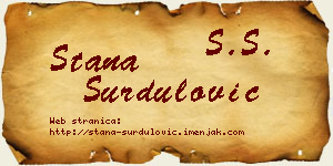 Stana Surdulović vizit kartica